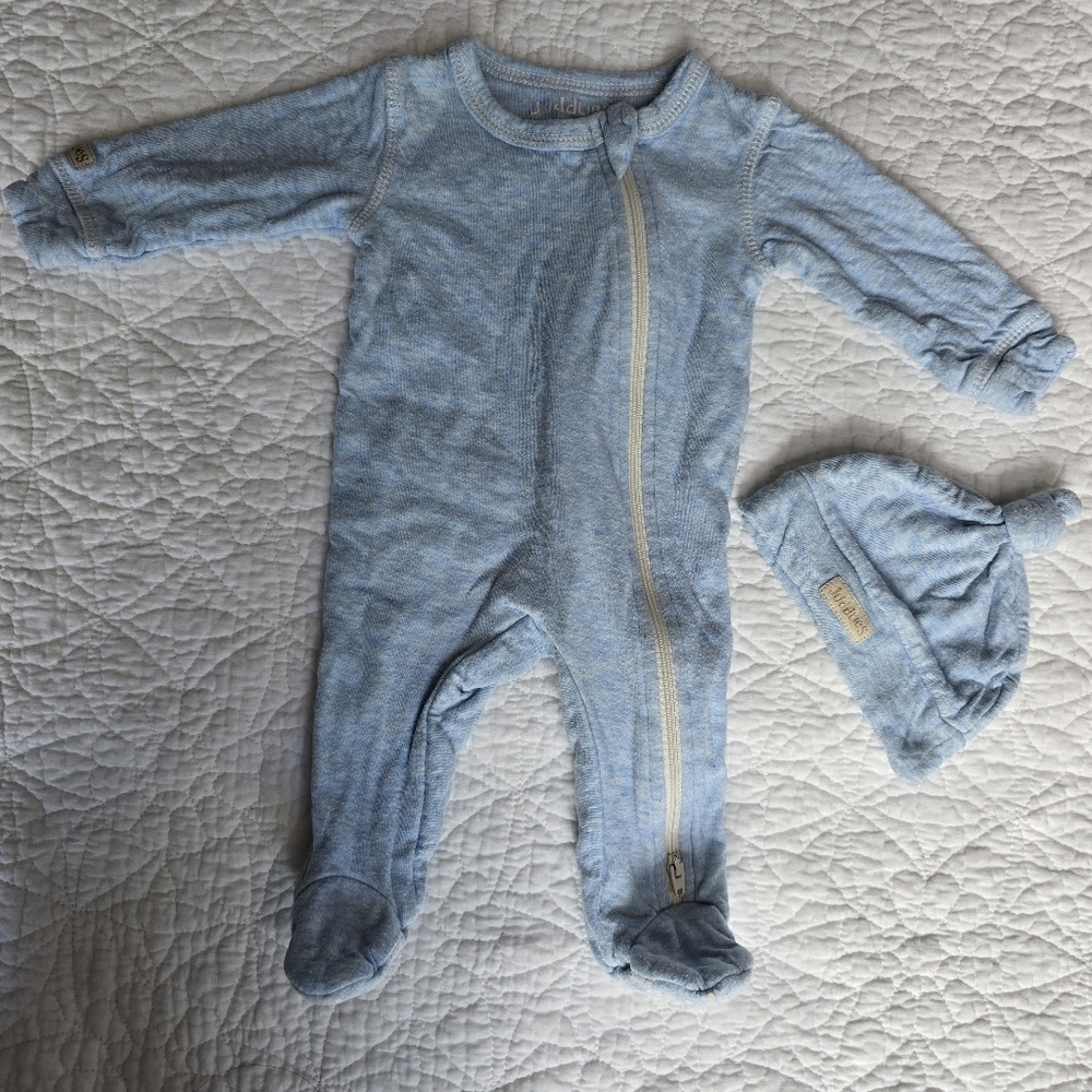 Juddlies Baby Footed Sleeper Pajama Blue 2-Way Zip